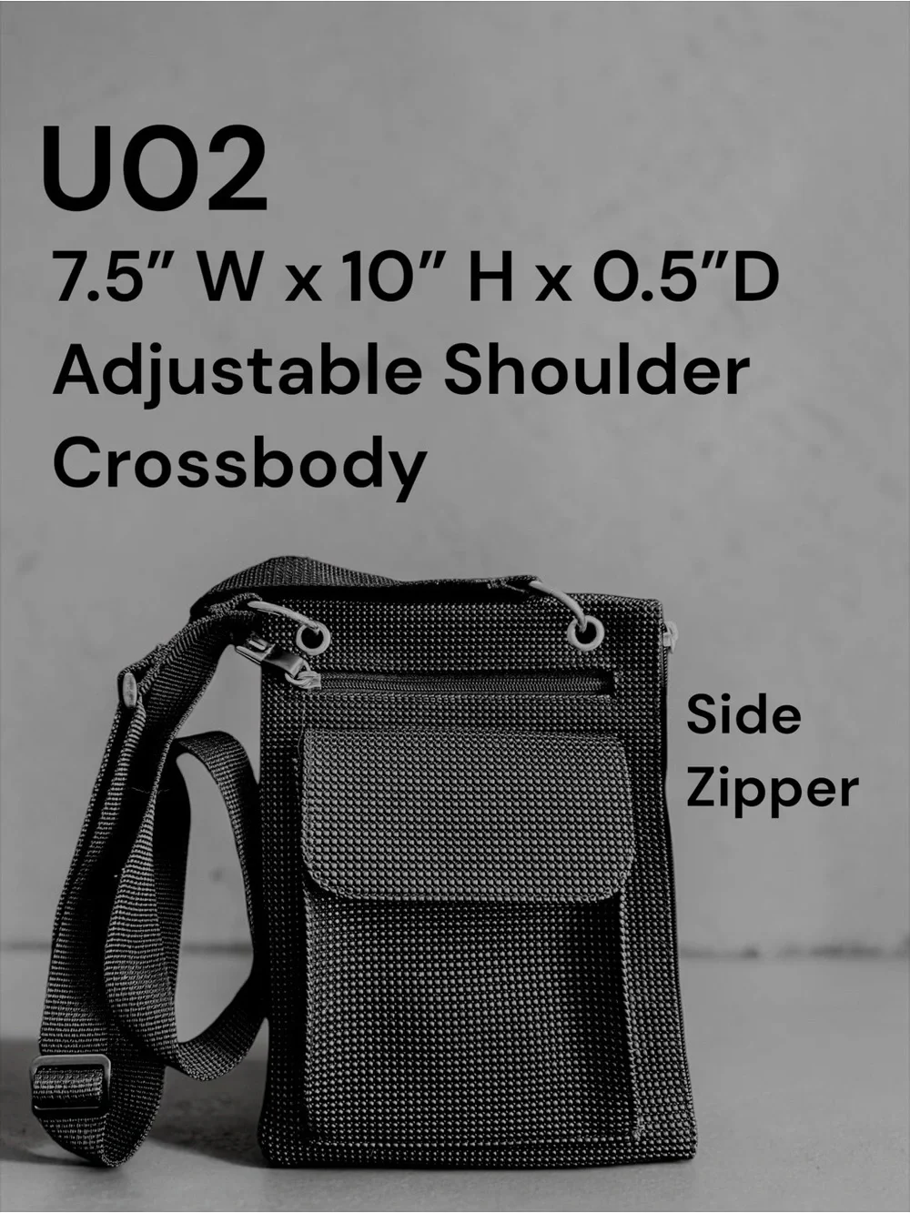 Urban Outfitters UO2 Black Textured Crossbody Bag Minimalist Utility Travel Bag